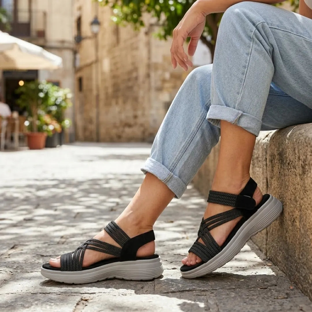 Ainara sandalias cómodas para mujer - ortopédicas con velcro
