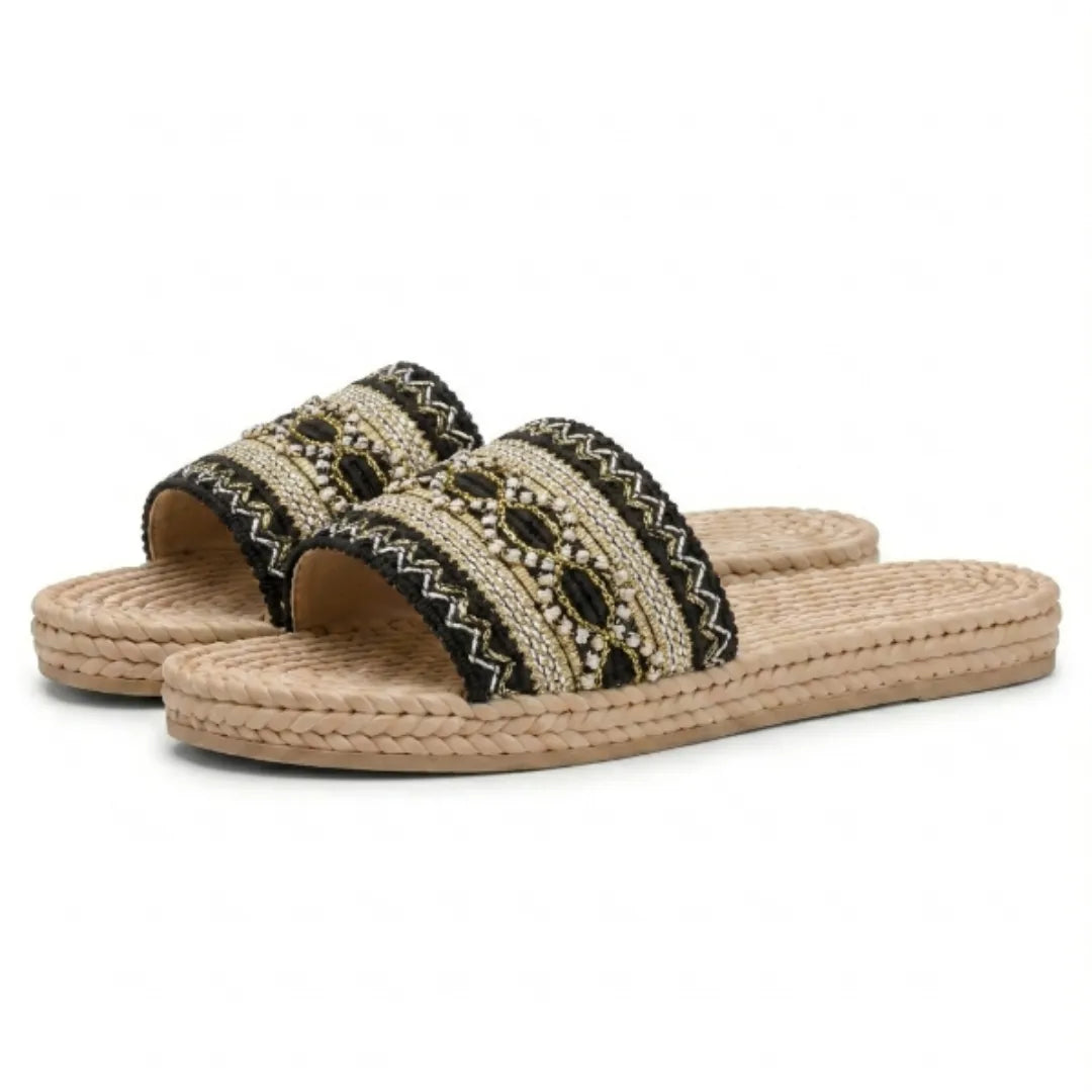 Amparo Chanclas de Pala Mujer - Bordado con Estilo Bohemio
