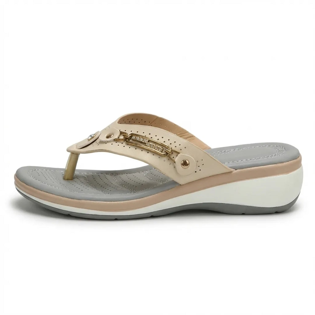 Chloe Chanclas Mujer de Cuña Cómodas - con Detalles Decorativos