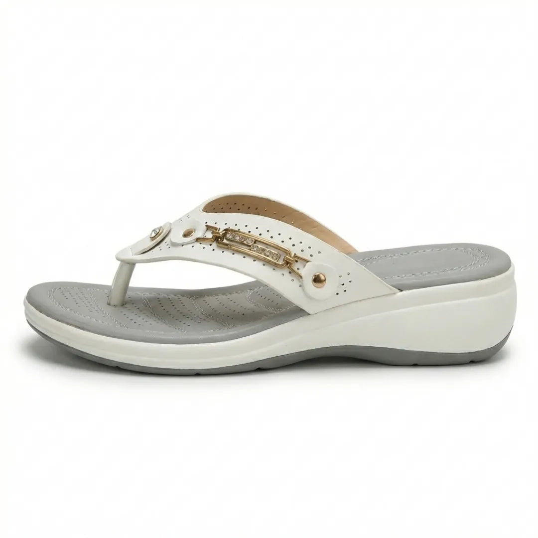 Chloe Chanclas Mujer de Cuña Cómodas - con Detalles Decorativos