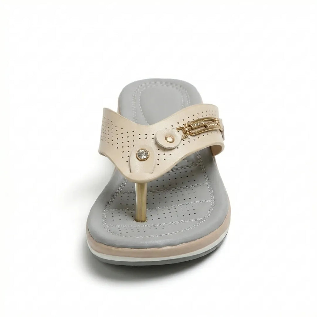 Chloe Chanclas Mujer de Cuña Cómodas - con Detalles Decorativos