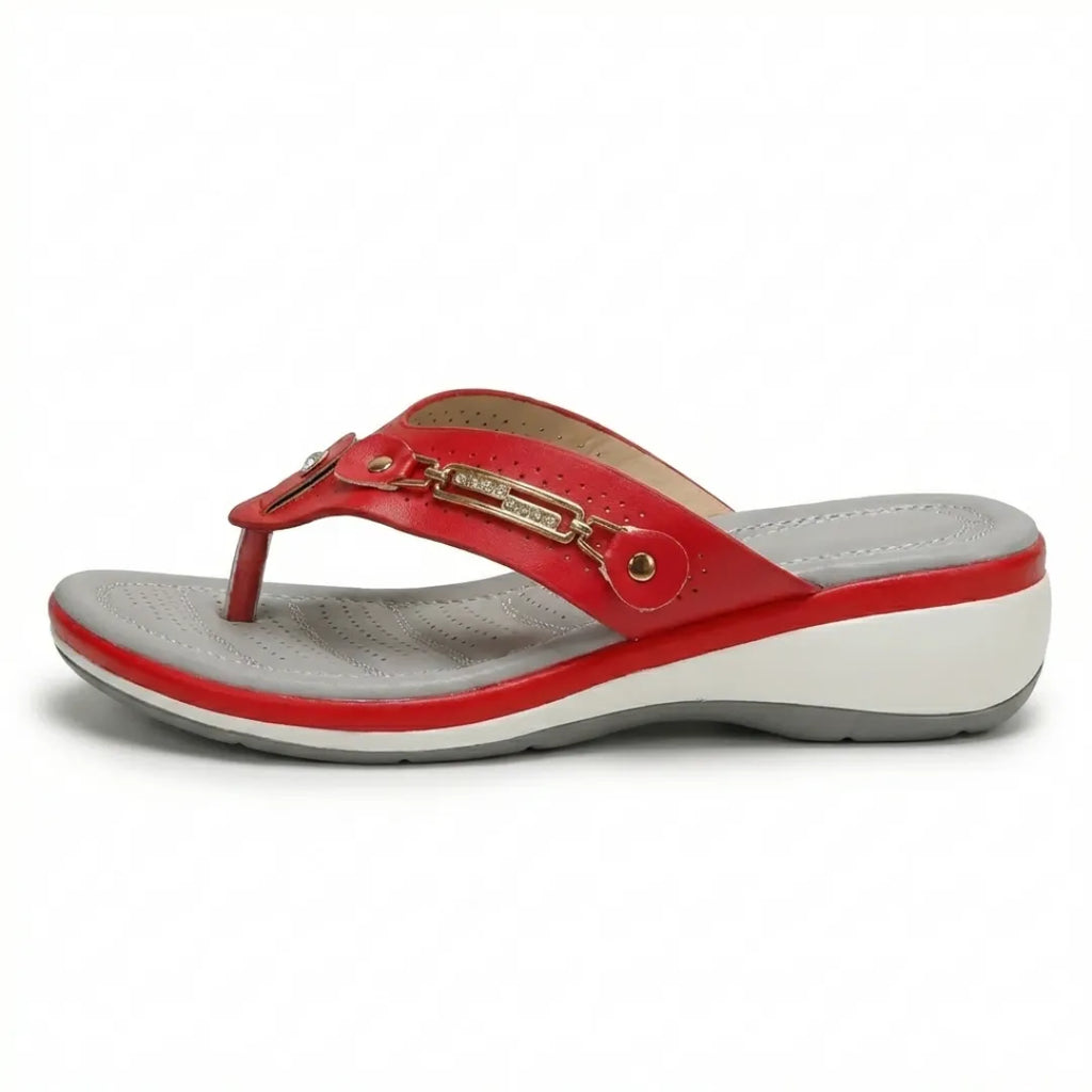 Chloe Chanclas Mujer de Cuña Cómodas - con Detalles Decorativos