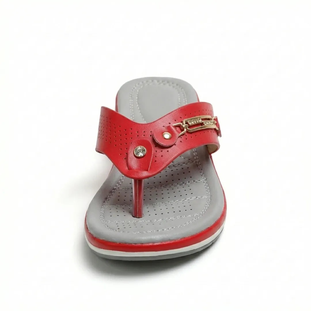 Chloe Chanclas Mujer de Cuña Cómodas - con Detalles Decorativos