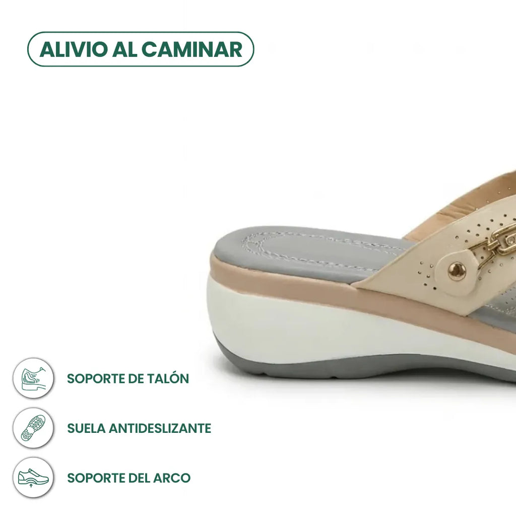 Chloe Chanclas Mujer de Cuña Cómodas - con Detalles Decorativos