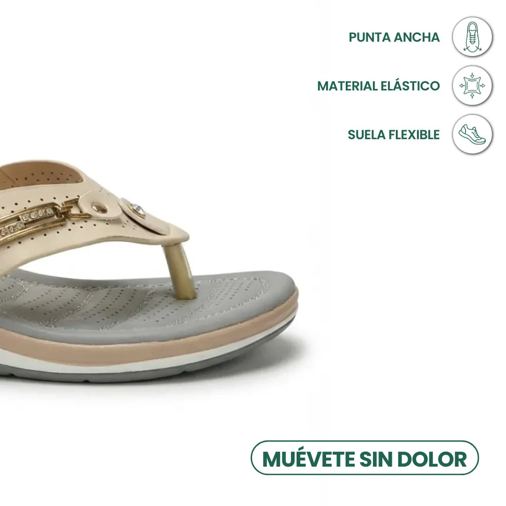 Chloe Chanclas Mujer de Cuña Cómodas - con Detalles Decorativos