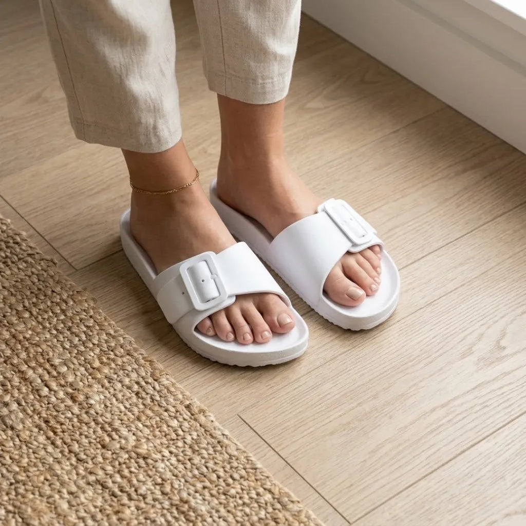 Coral Chanclas Mujer con Soporte de Arco y Hebilla Ajustable