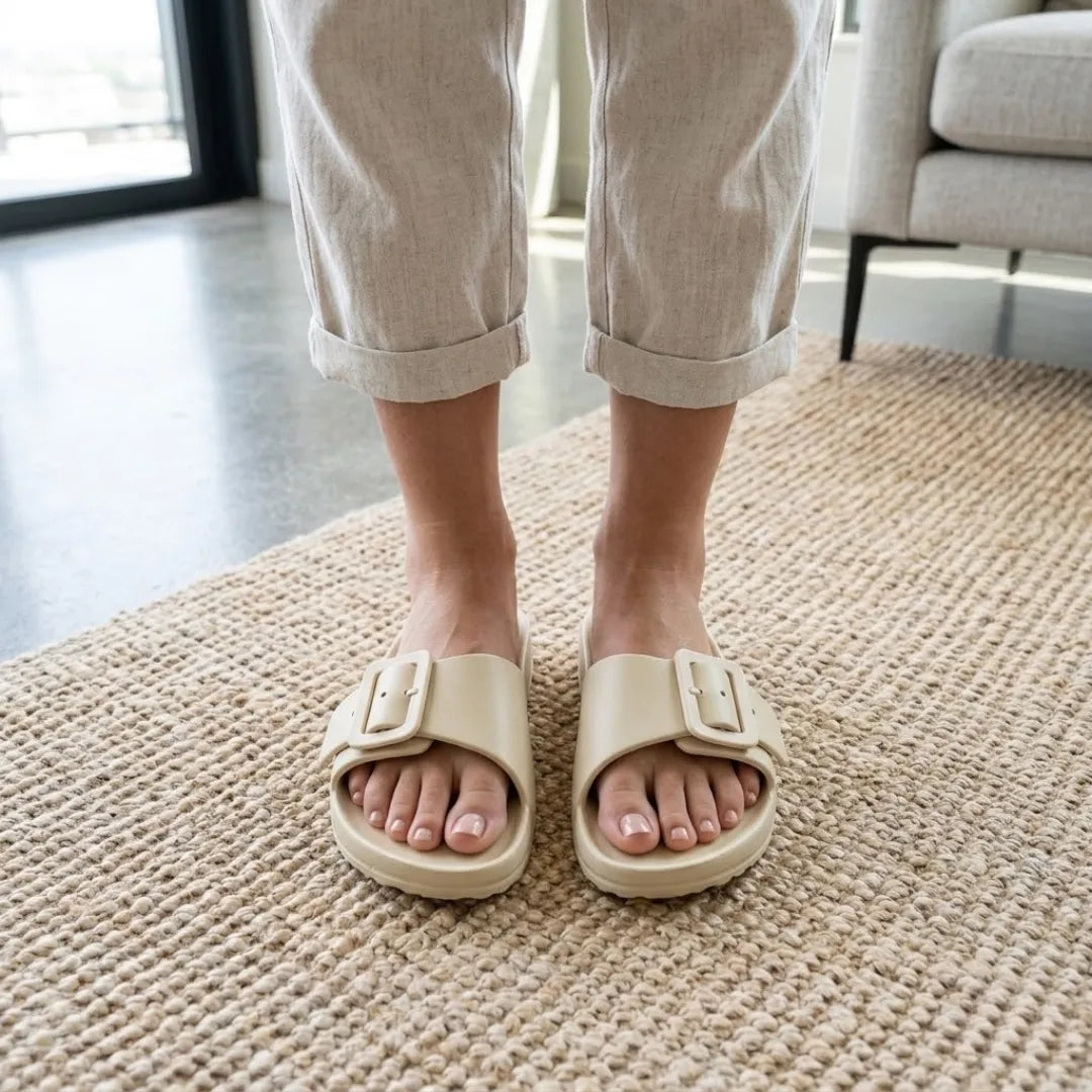 Coral Chanclas Mujer con Soporte de Arco y Hebilla Ajustable