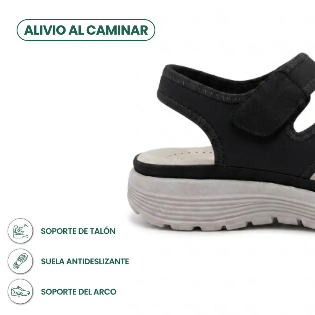 Dafne Sandalias Mujer Cómodas con Velcro y Cuña Amortiguada