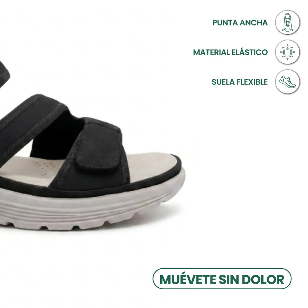 Dafne Sandalias Mujer Cómodas con Velcro y Cuña Amortiguada