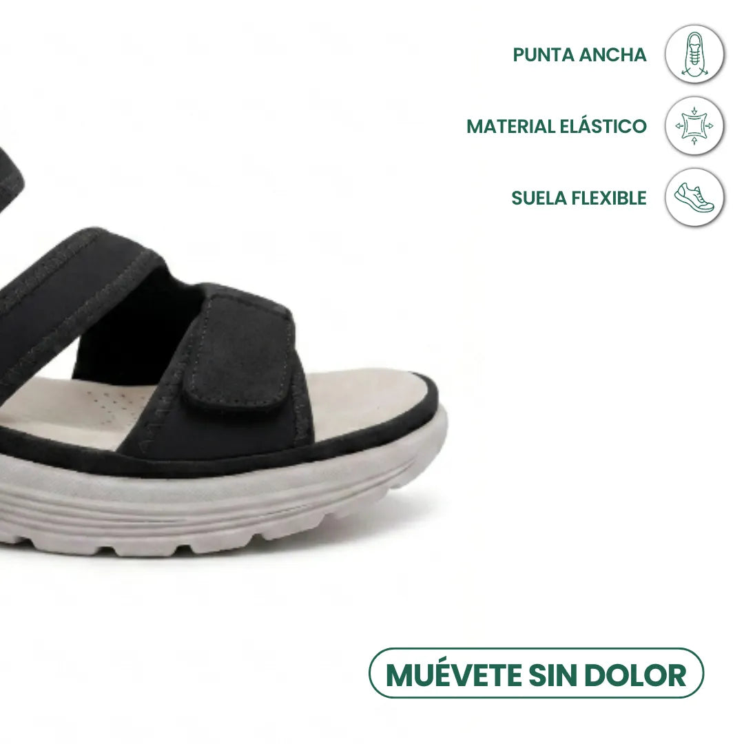 Dafne Sandalias Mujer Cómodas con Velcro y Cuña Amortiguada