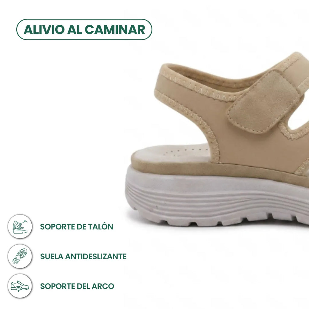 Dafne Sandalias Mujer Cómodas con Velcro y Cuña Amortiguada