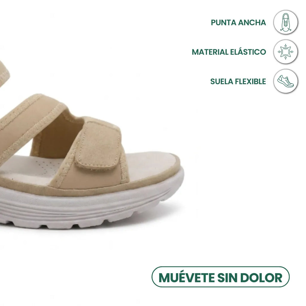 Dafne Sandalias Mujer Cómodas con Velcro y Cuña Amortiguada