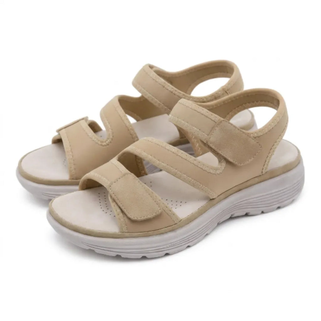 Dafne Sandalias Mujer Cómodas con Velcro y Cuña Amortiguada