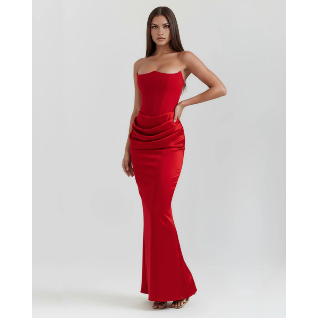 Velth | Vestido con corsé sin tirantes esculpido