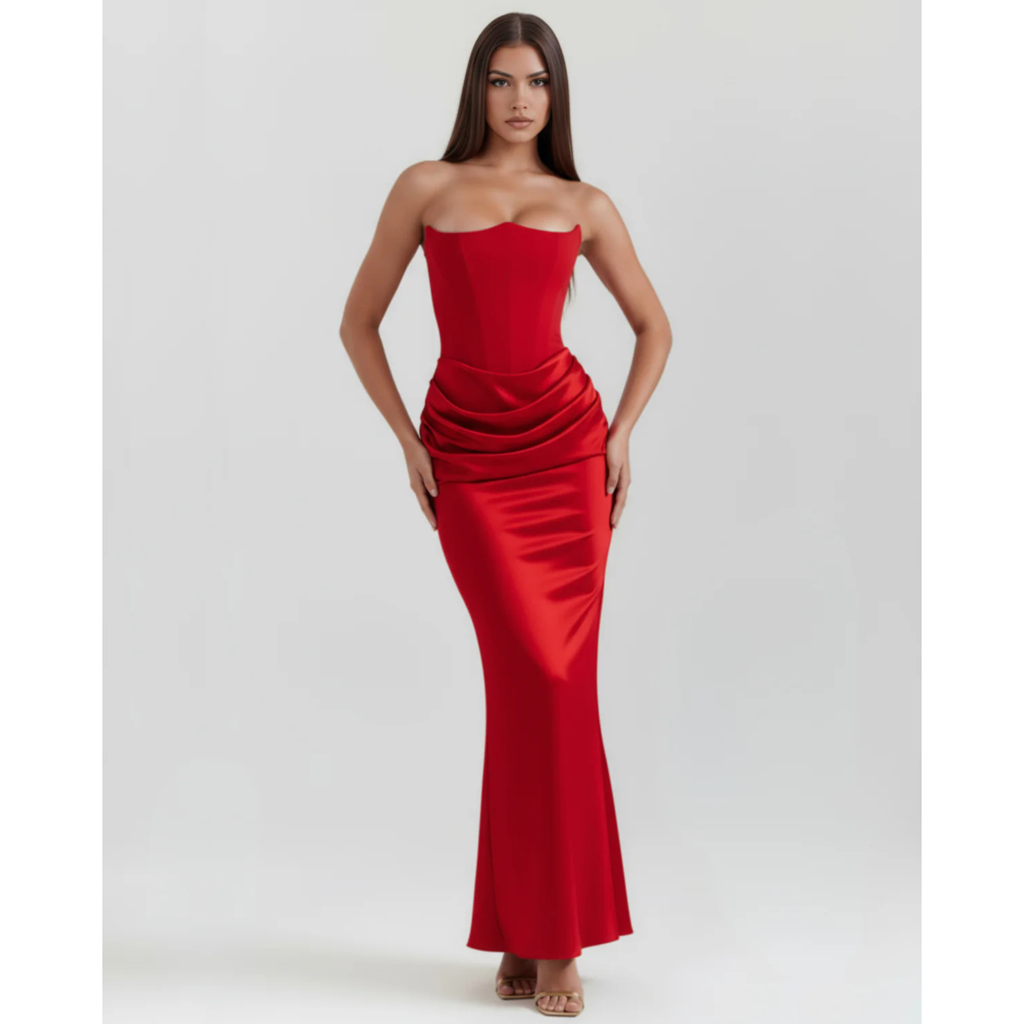 Velth | Vestido con corsé sin tirantes esculpido