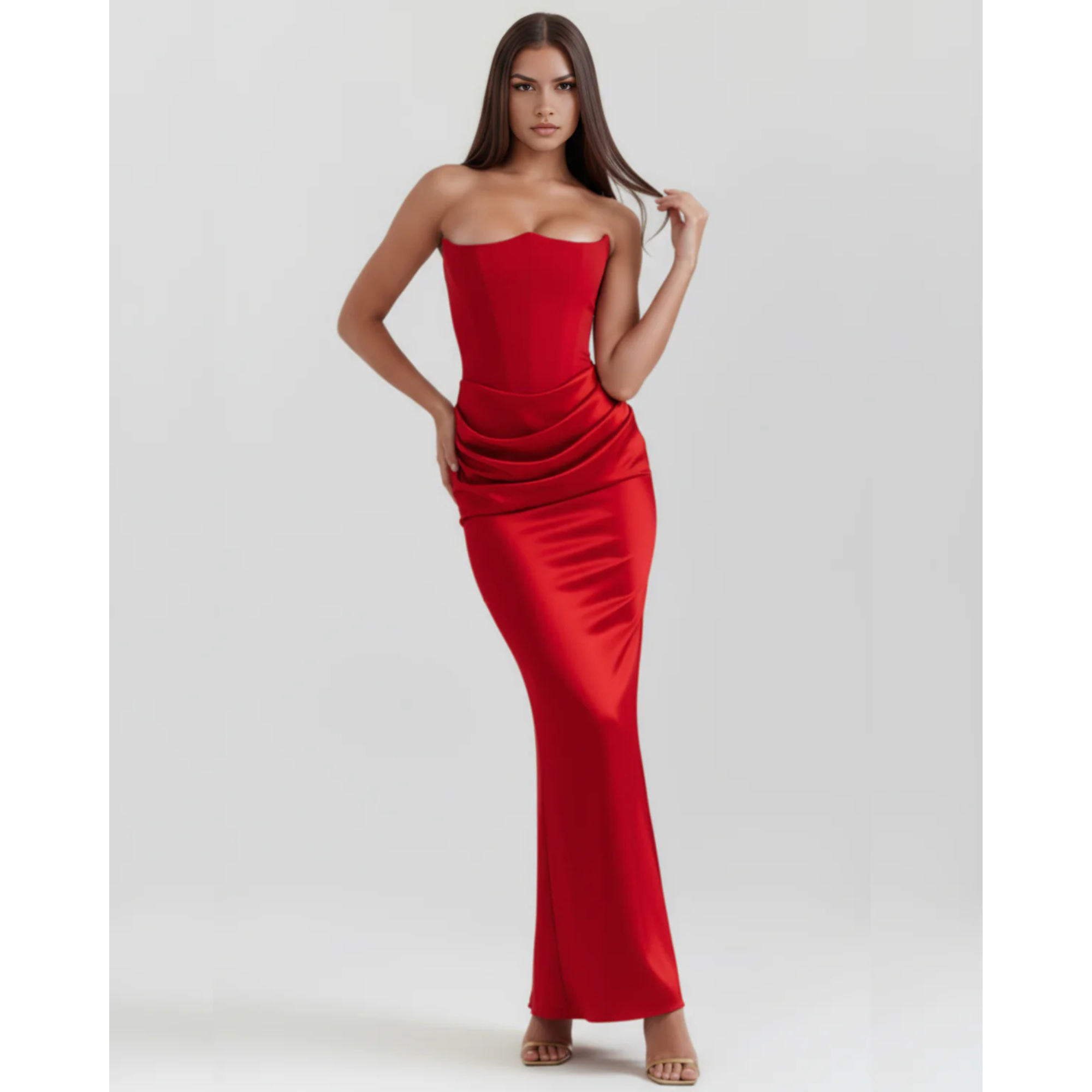 Velth | Vestido con corsé sin tirantes esculpido