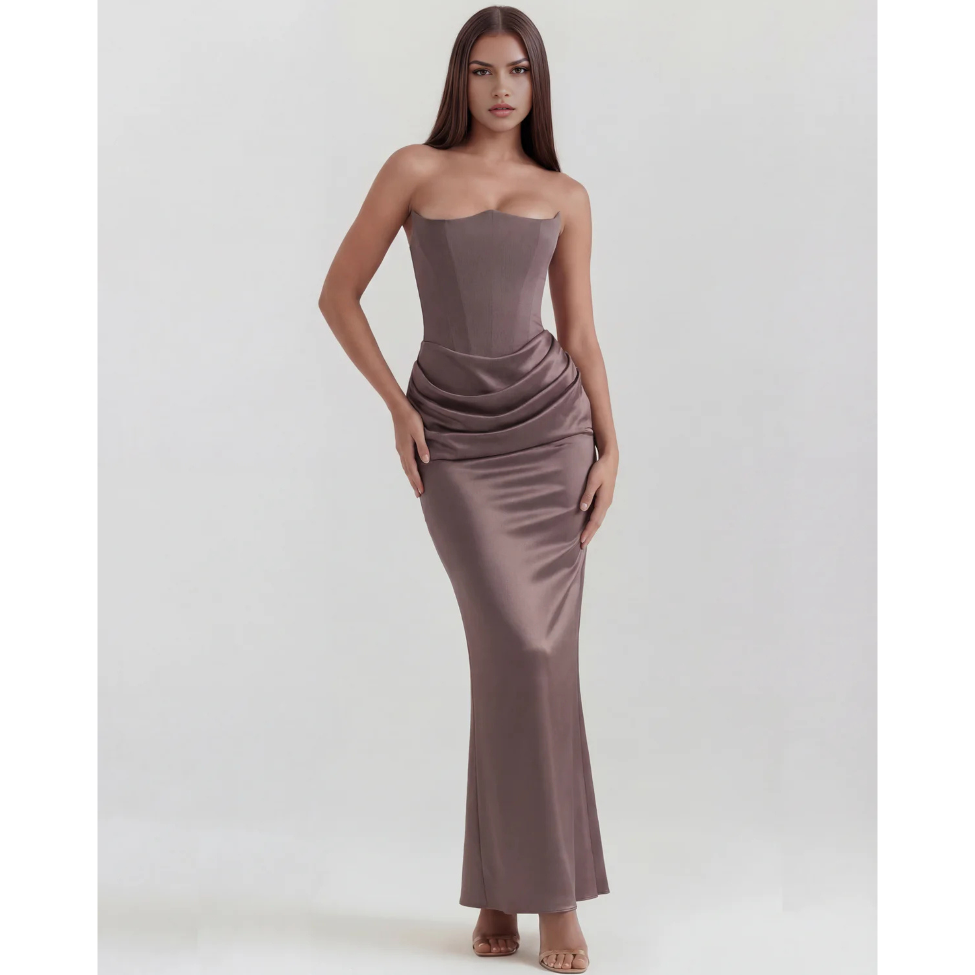 Velth | Vestido con corsé sin tirantes esculpido