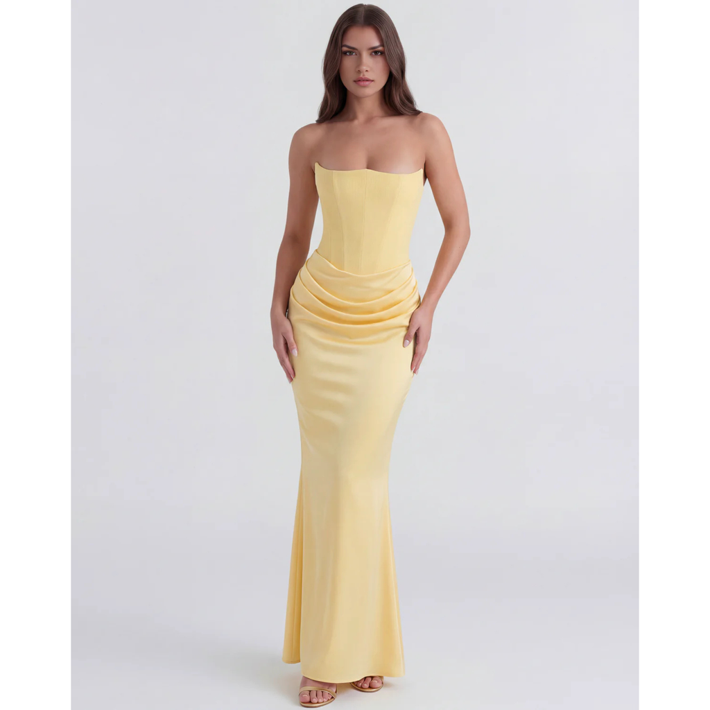 Velth | Vestido con corsé sin tirantes esculpido