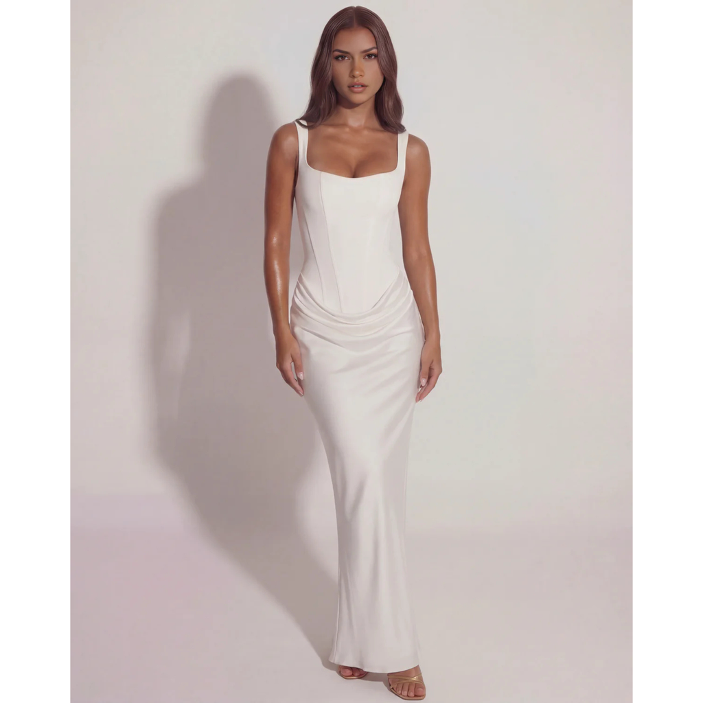 Velth | Vestido largo ajustado con cordones