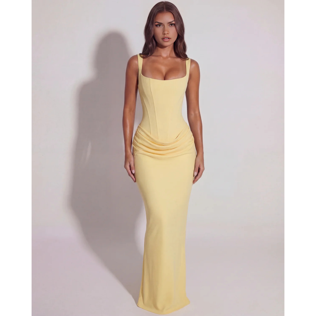 Velth | Vestido largo ajustado con cordones