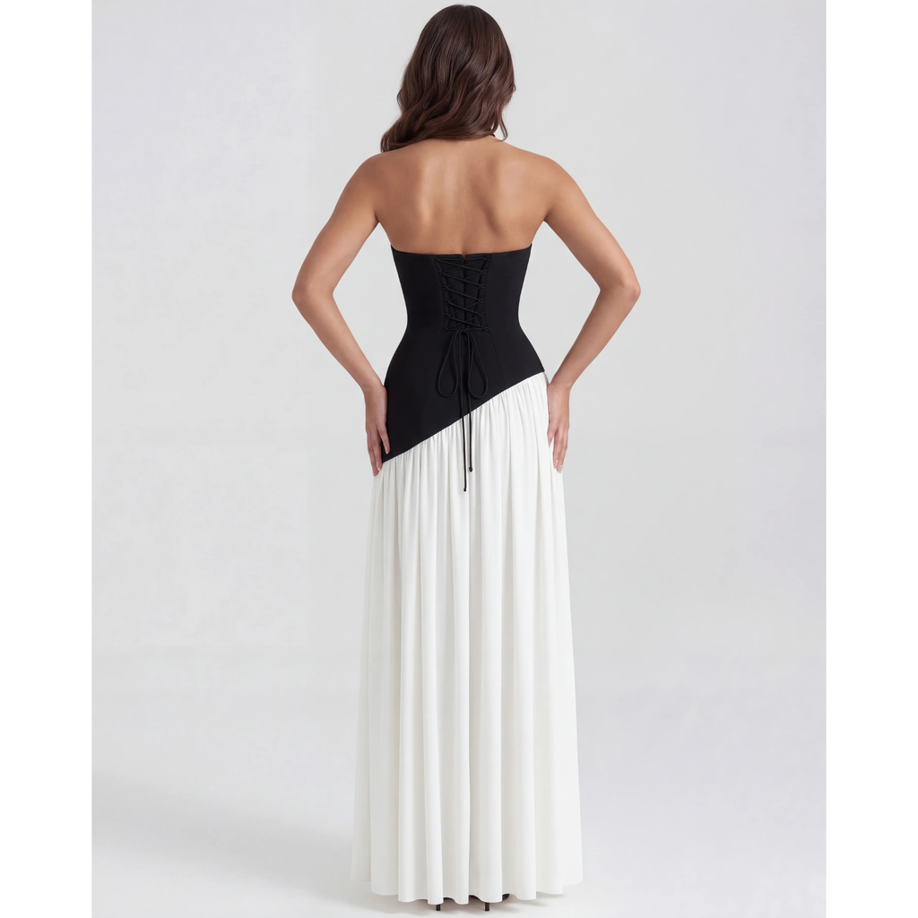Velth| Vestido largo y elegante con cuello tipo bufanda