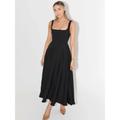 Velth | Vestido midi elegante con escote cuadrado