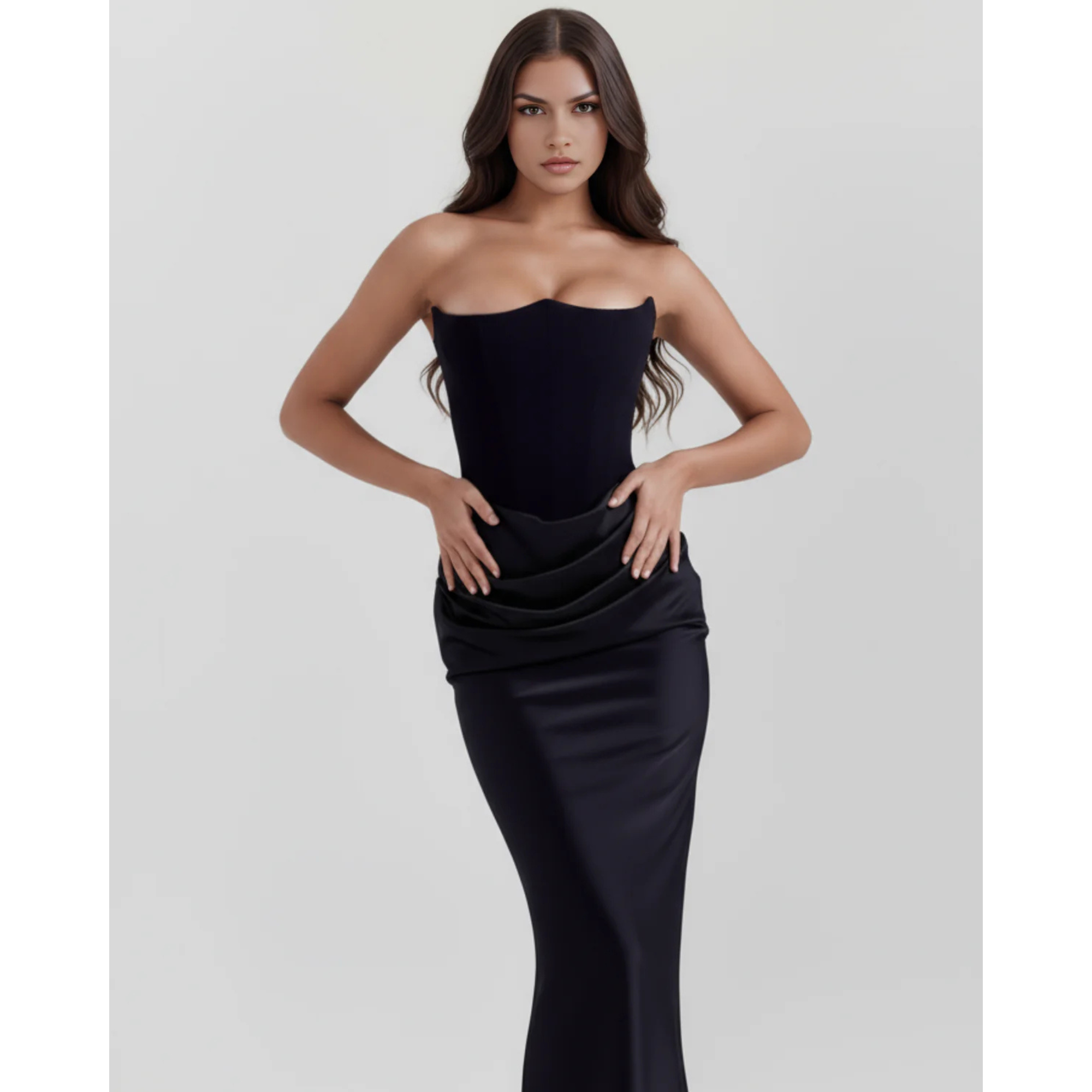 Velth | Vestido con corsé sin tirantes esculpido