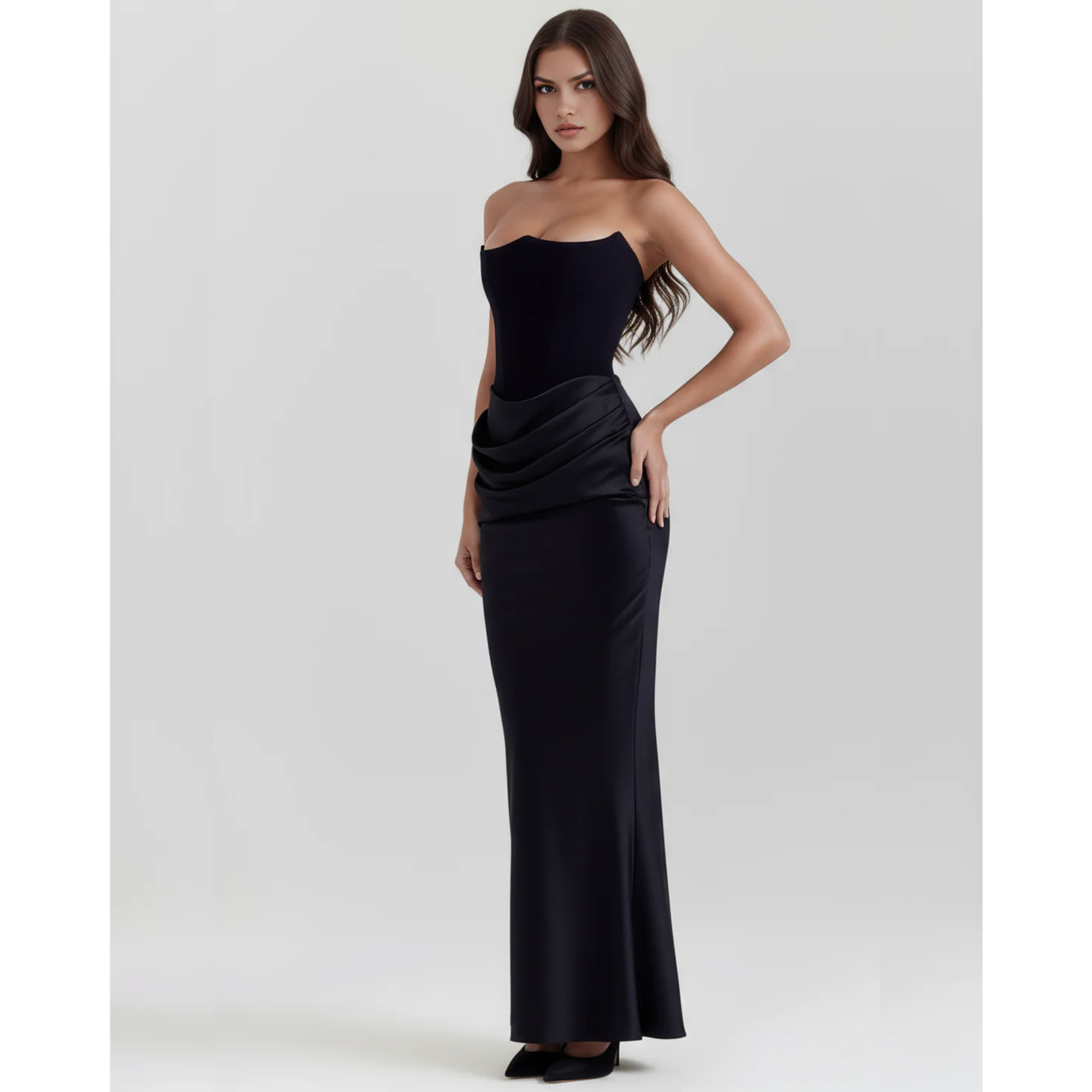 Velth | Vestido con corsé sin tirantes esculpido