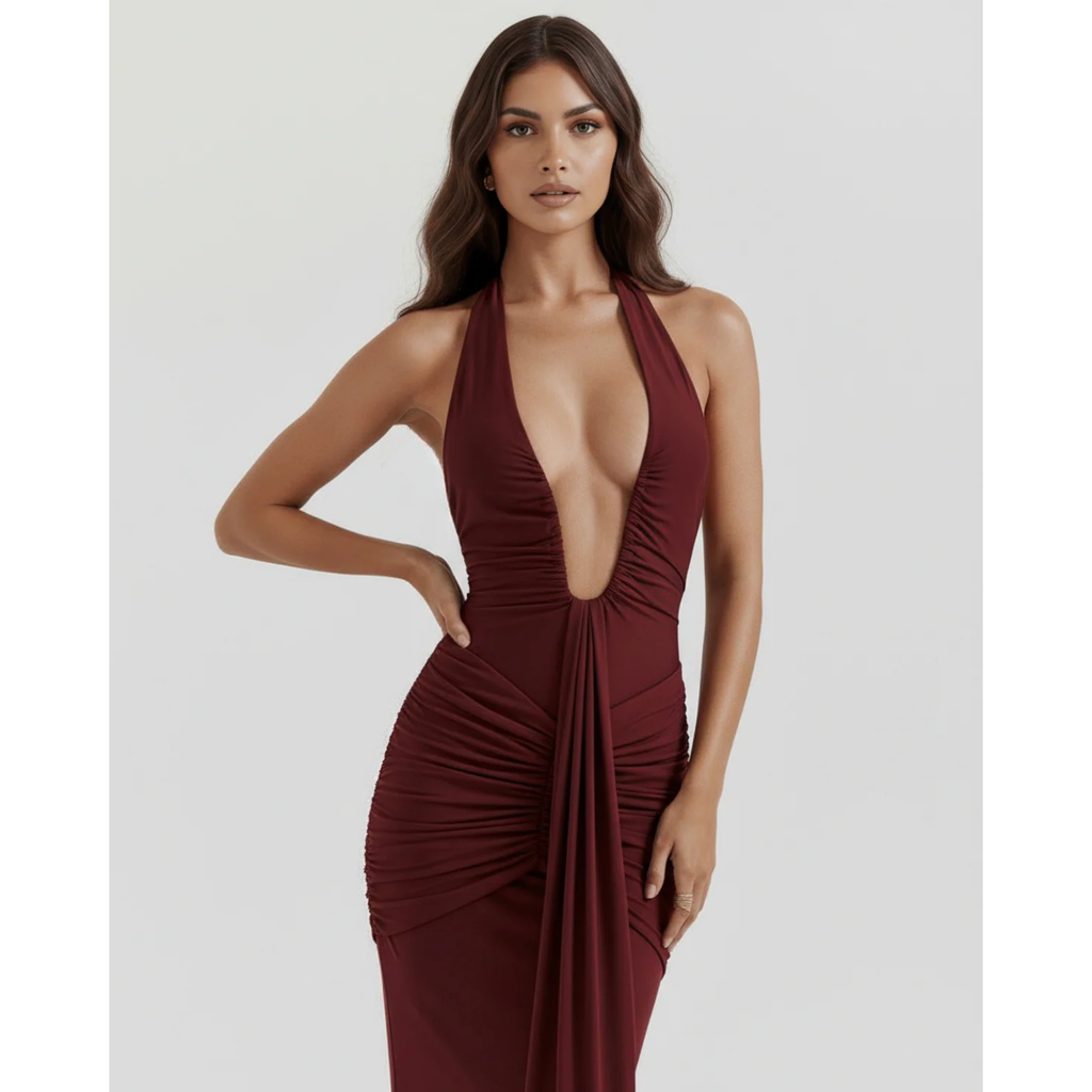Velth | Vestido largo con escote halter