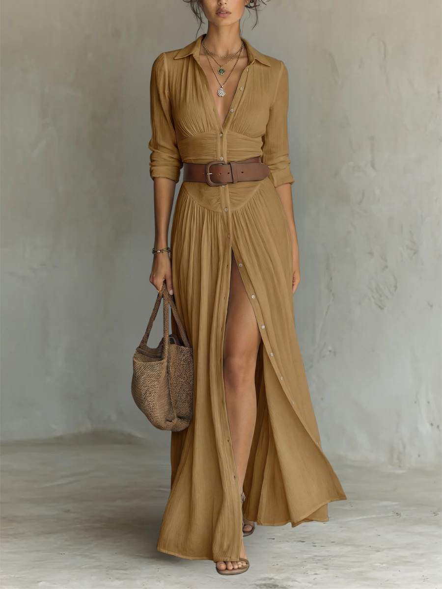 Amelia - Vestido largo con mangas