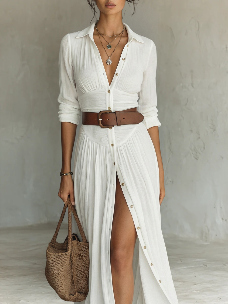 Amelia - Vestido largo con mangas