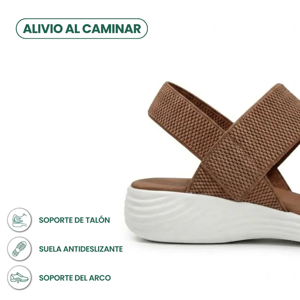 Irene Sandalias planas para mujer con tiras elásticas estilo romano