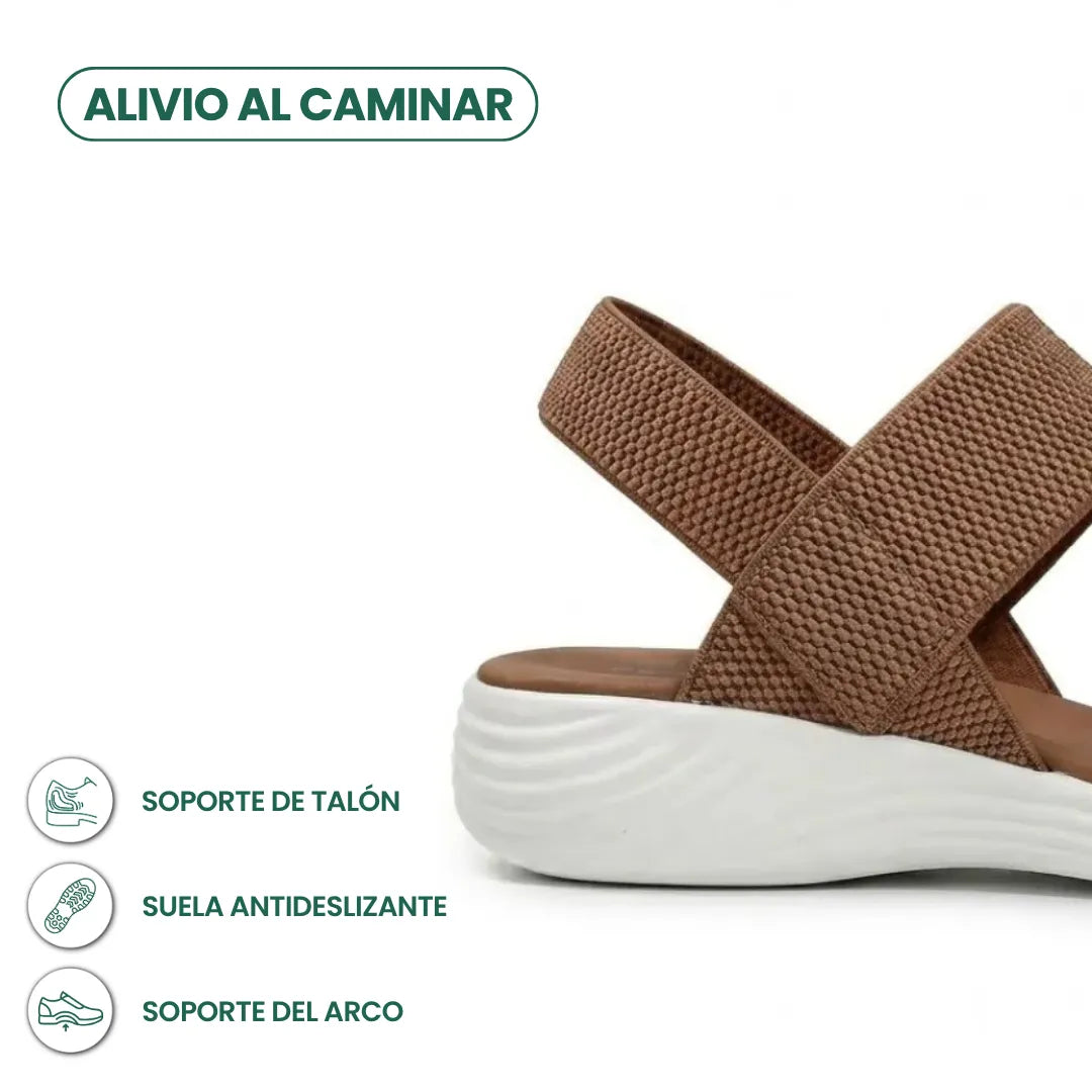 Irene Sandalias planas para mujer con tiras elásticas estilo romano
