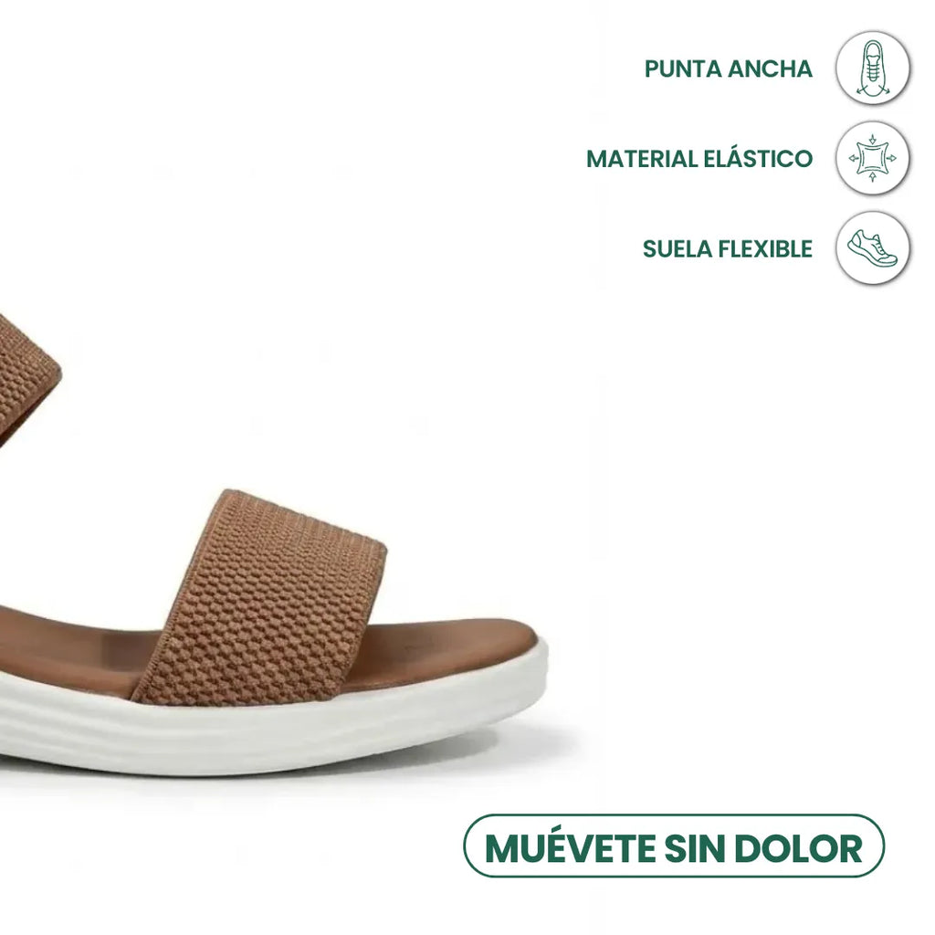 Irene Sandalias planas para mujer con tiras elásticas estilo romano