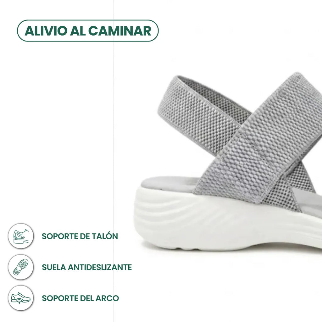 Irene Sandalias planas para mujer con tiras elásticas estilo romano