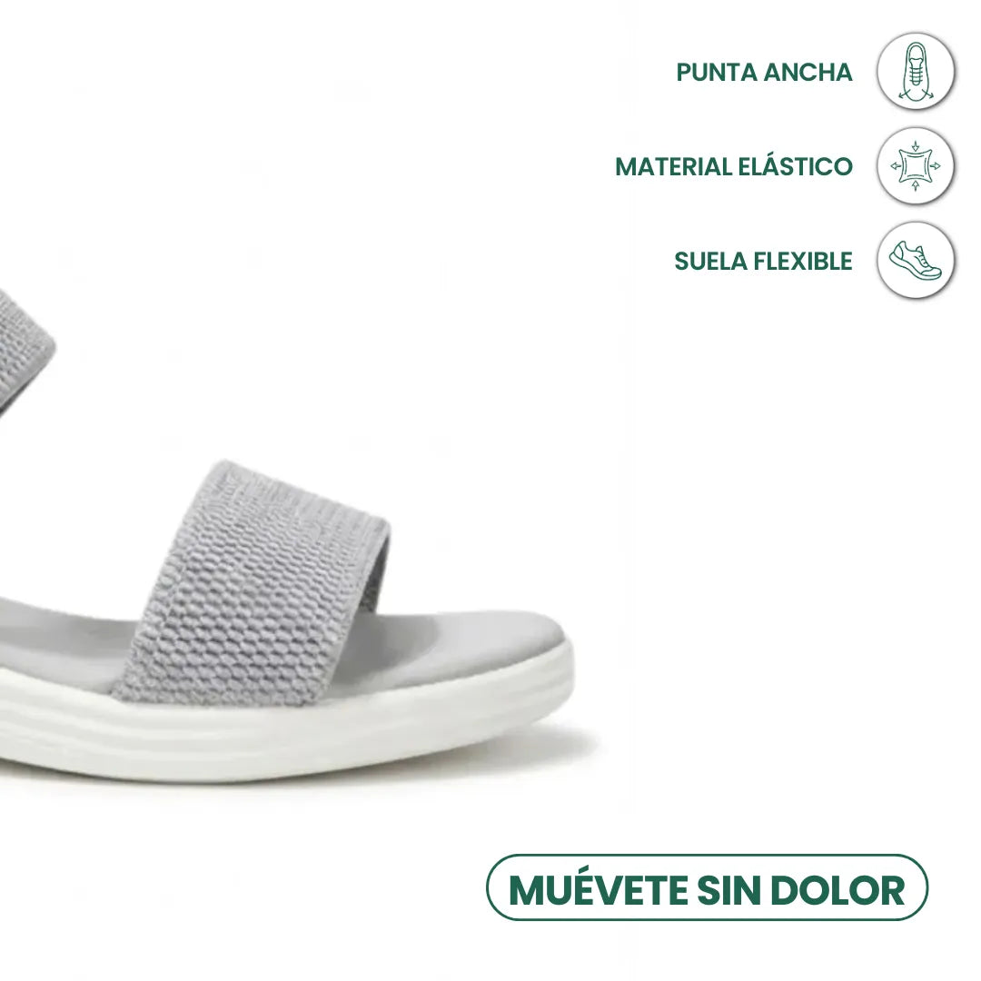 Irene Sandalias planas para mujer con tiras elásticas estilo romano