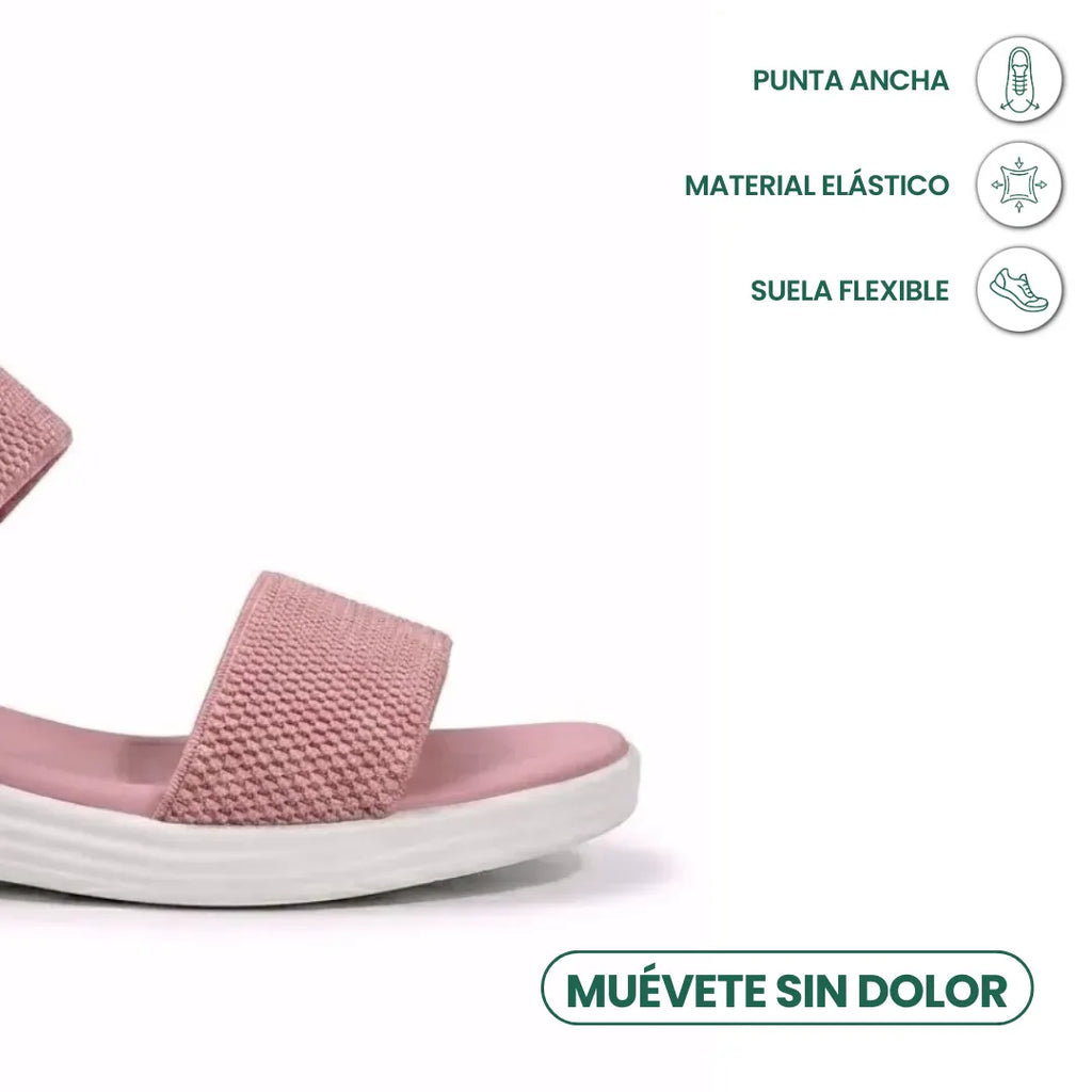 Irene Sandalias planas para mujer con tiras elásticas estilo romano