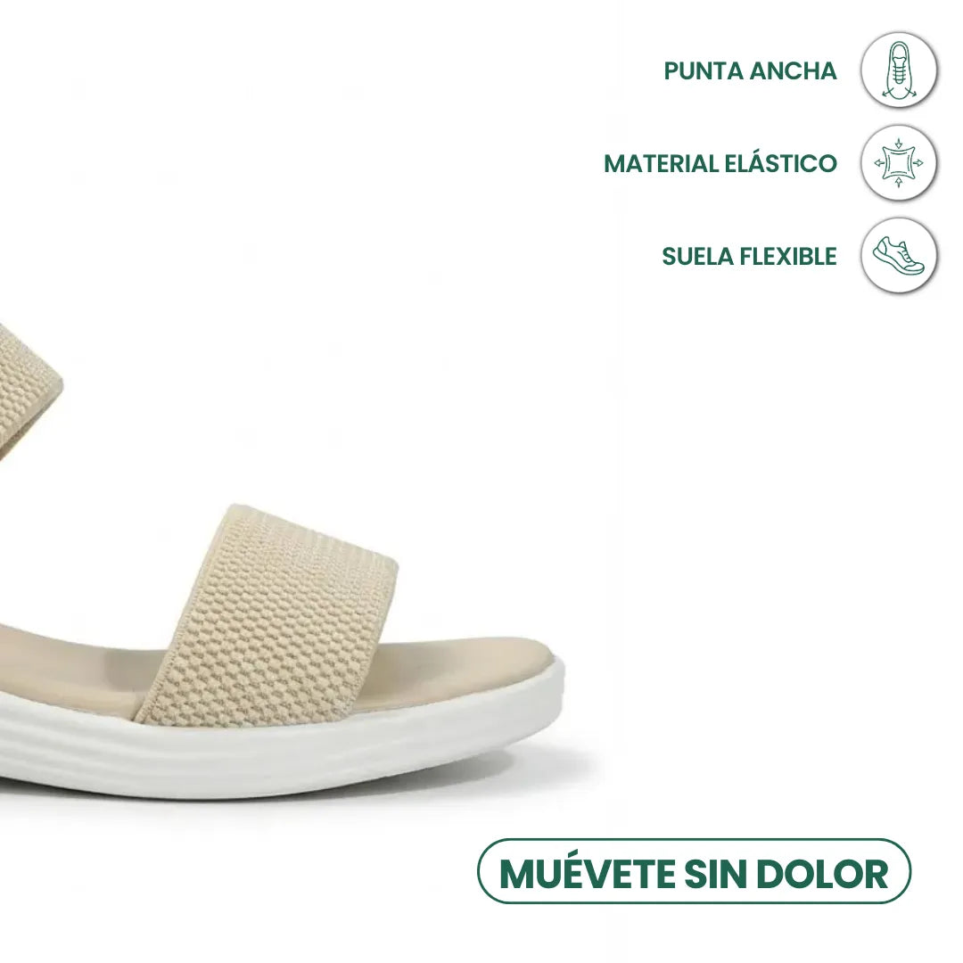 Irene Sandalias planas para mujer con tiras elásticas estilo romano