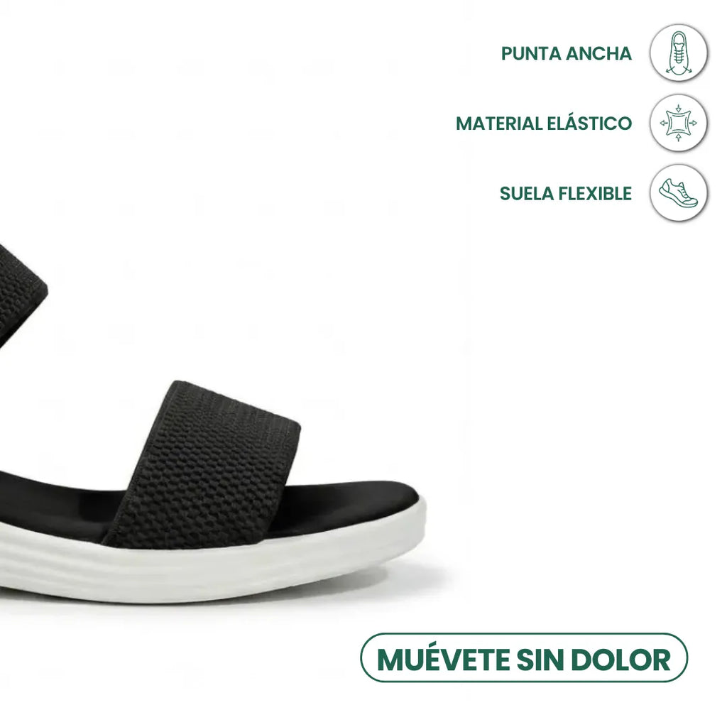 Irene Sandalias planas para mujer con tiras elásticas estilo romano