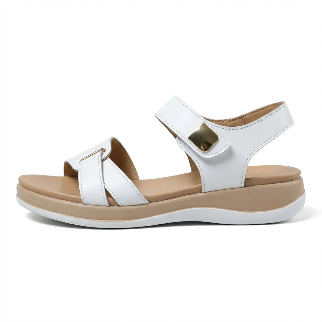 Lea Sandalias de cuero con velcro para mujer