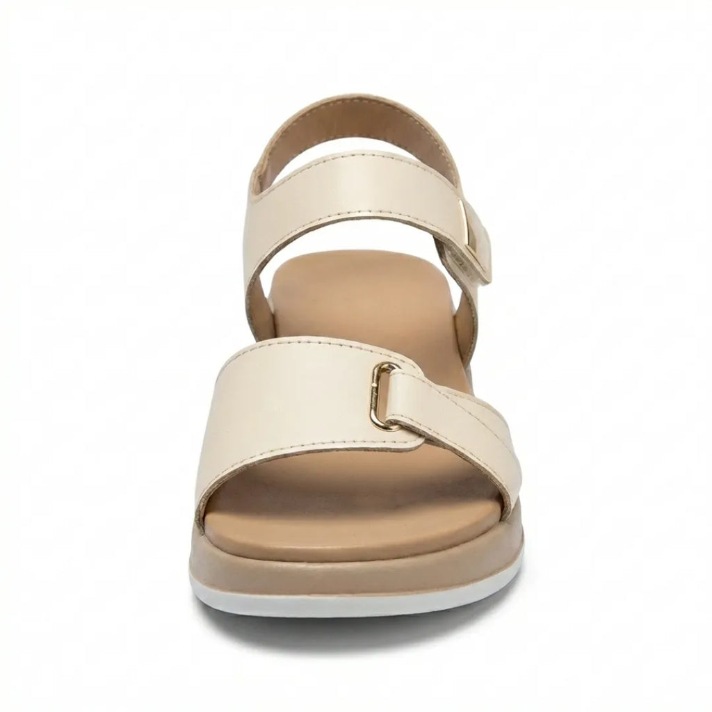 Lea Sandalias de cuero con velcro para mujer