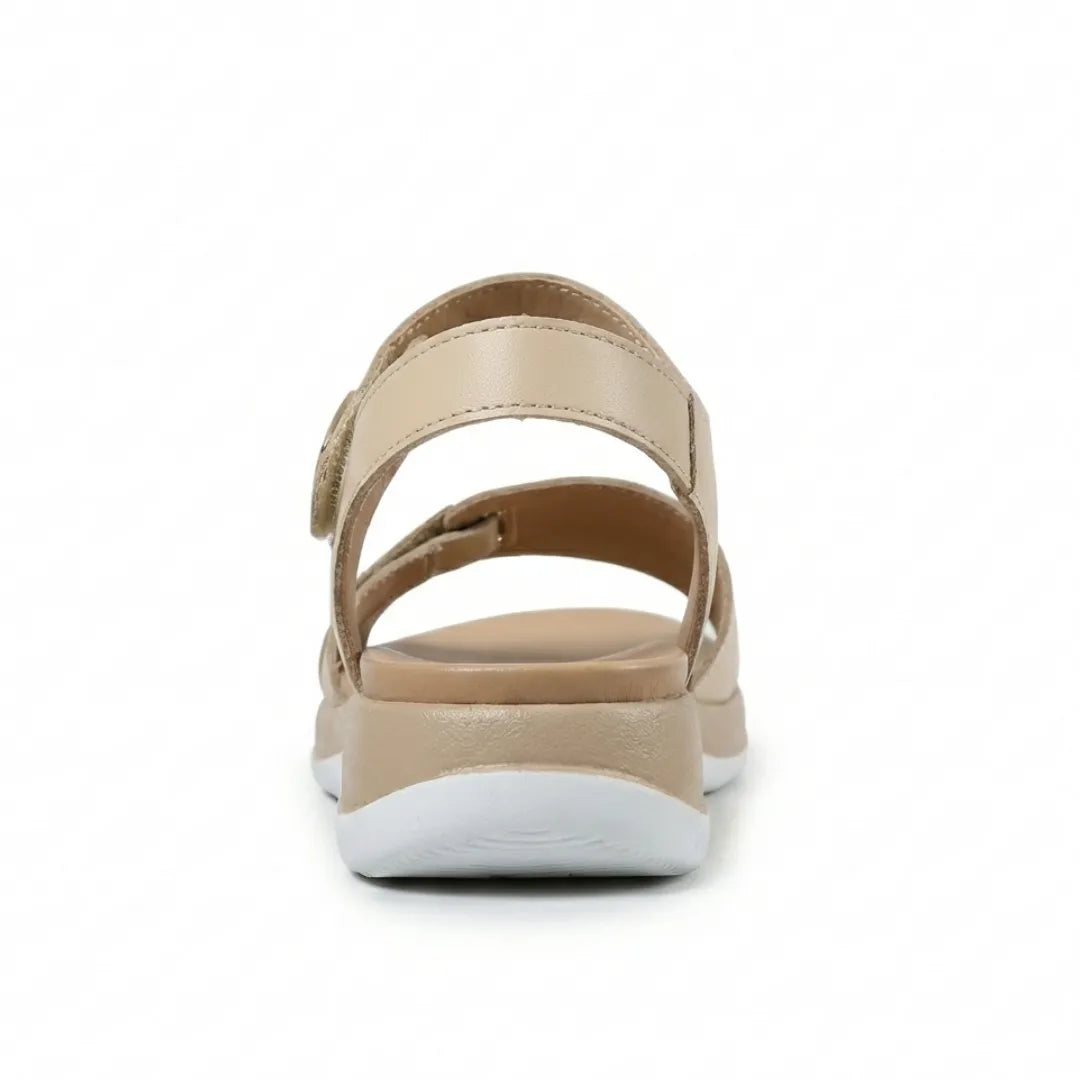 Lea Sandalias de cuero con velcro para mujer