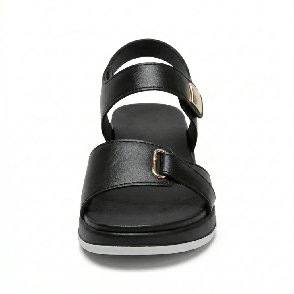 Lea Sandalias de cuero con velcro para mujer